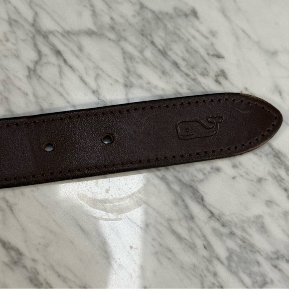 Vineyard Vines men’s canvas club belt, blue/green/white golf balls/tees, 40.5” - Picture 4 of 5